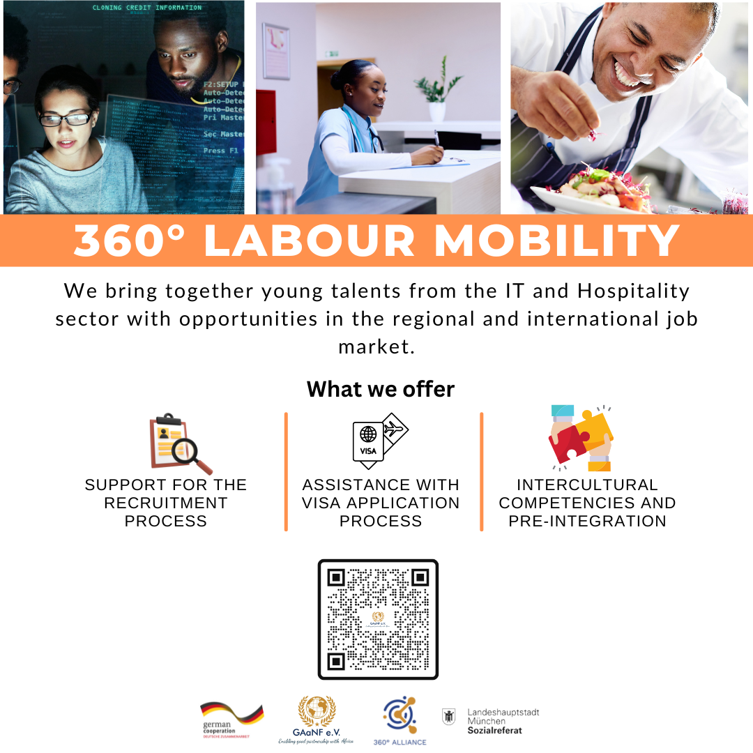An advertisement for 360 degree labour mobility in ghana and nigeria