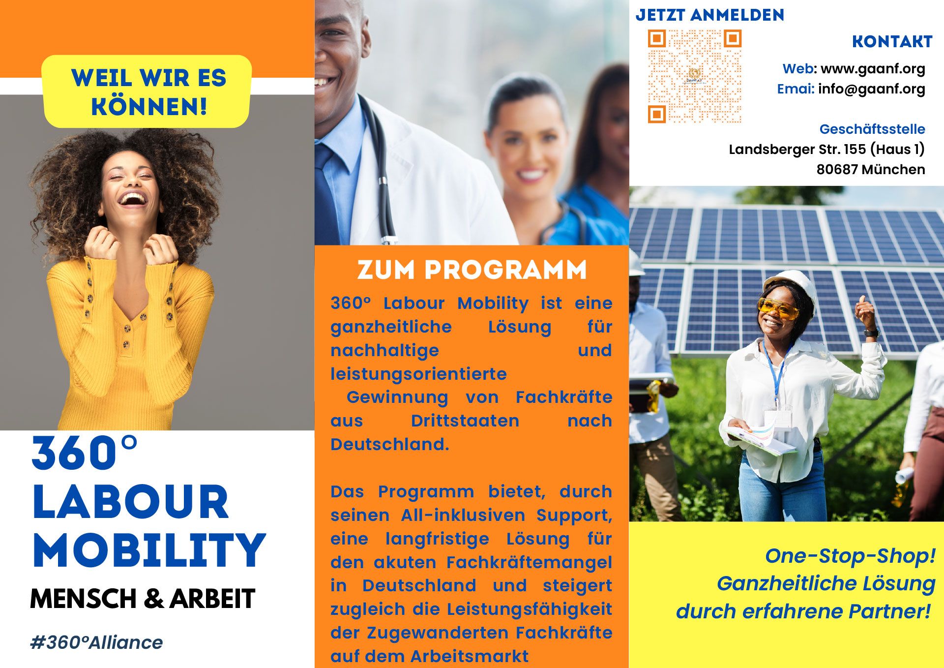 A poster for 360 degree labour mobility mensch & arbeit