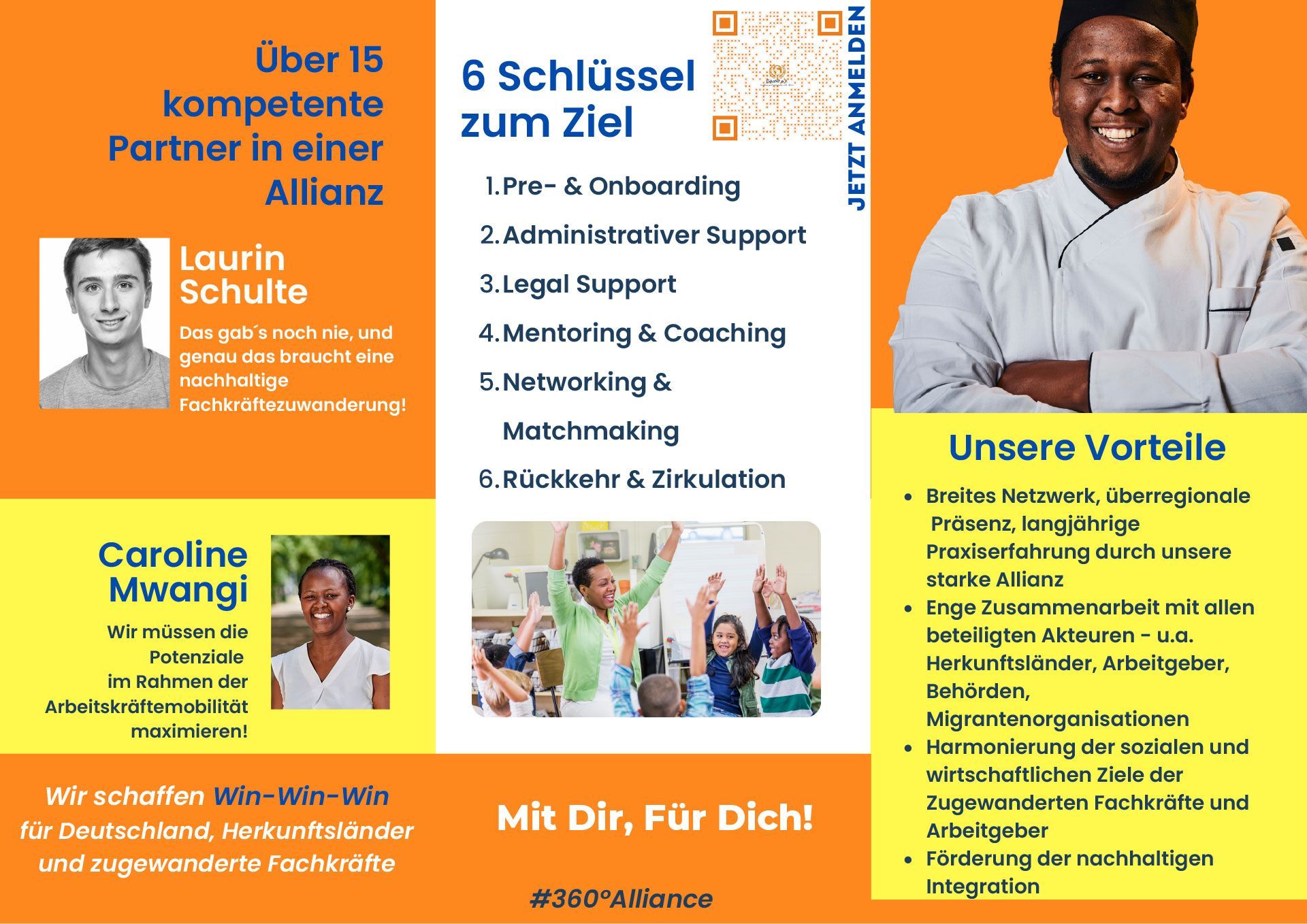 A brochure with a picture of a man and a woman on it