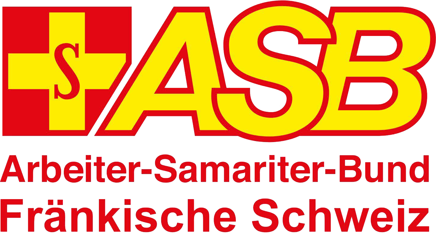 A yellow and red logo for arbeiter-samarier-bund frankische schweiz