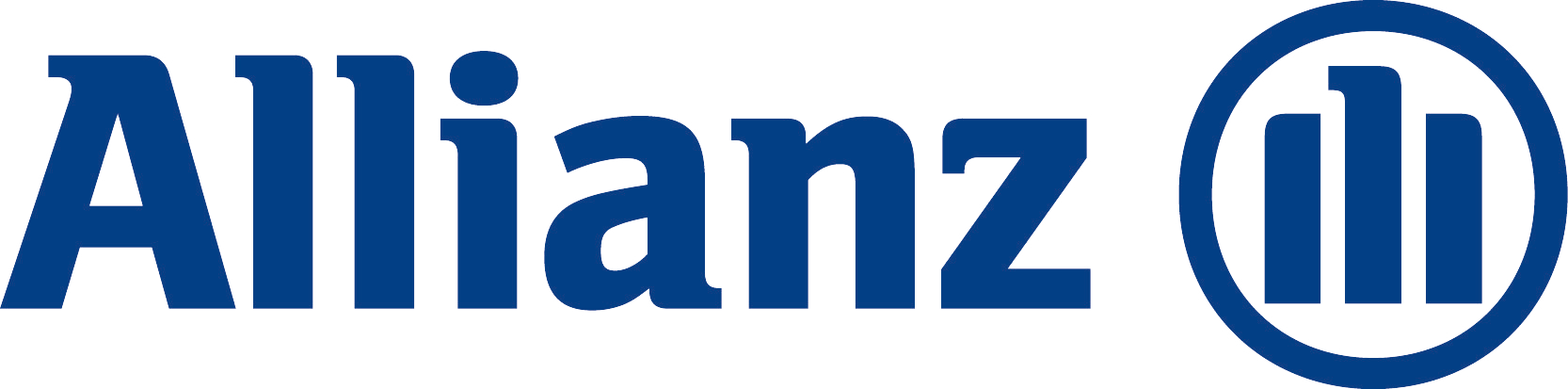 A blue allianz logo on a white background