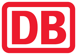 A red and white db logo on a white background