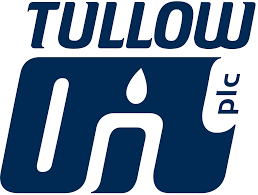 A blue and white logo for a company called tallow plc