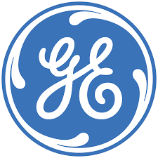 The ge logo is in a blue circle on a white background.