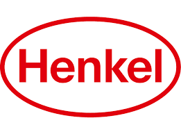 The henkel logo is in a red oval on a white background