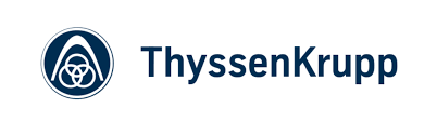 The thyssenkrupp logo is shown on a white background.