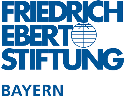 A blue logo for friedrich ebert stiftung bayern