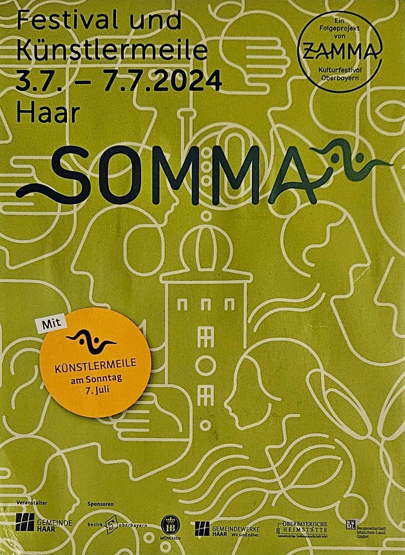 Ein grünes Plakat für ein Festival namens Sommar