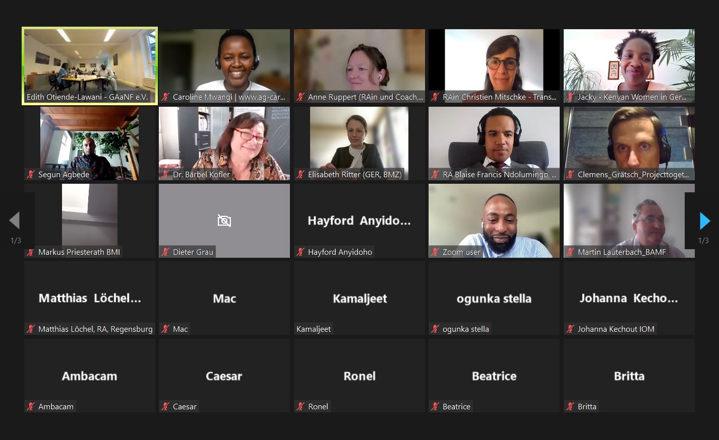 A group of people are having a video call on a computer screen.