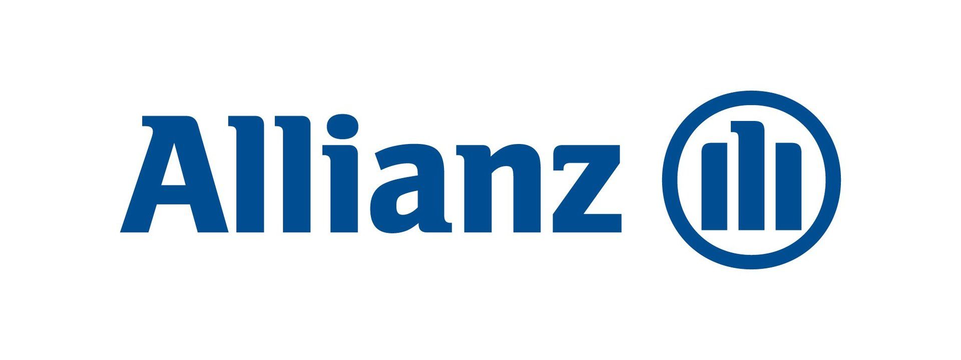 The allianz logo is blue and white on a white background.