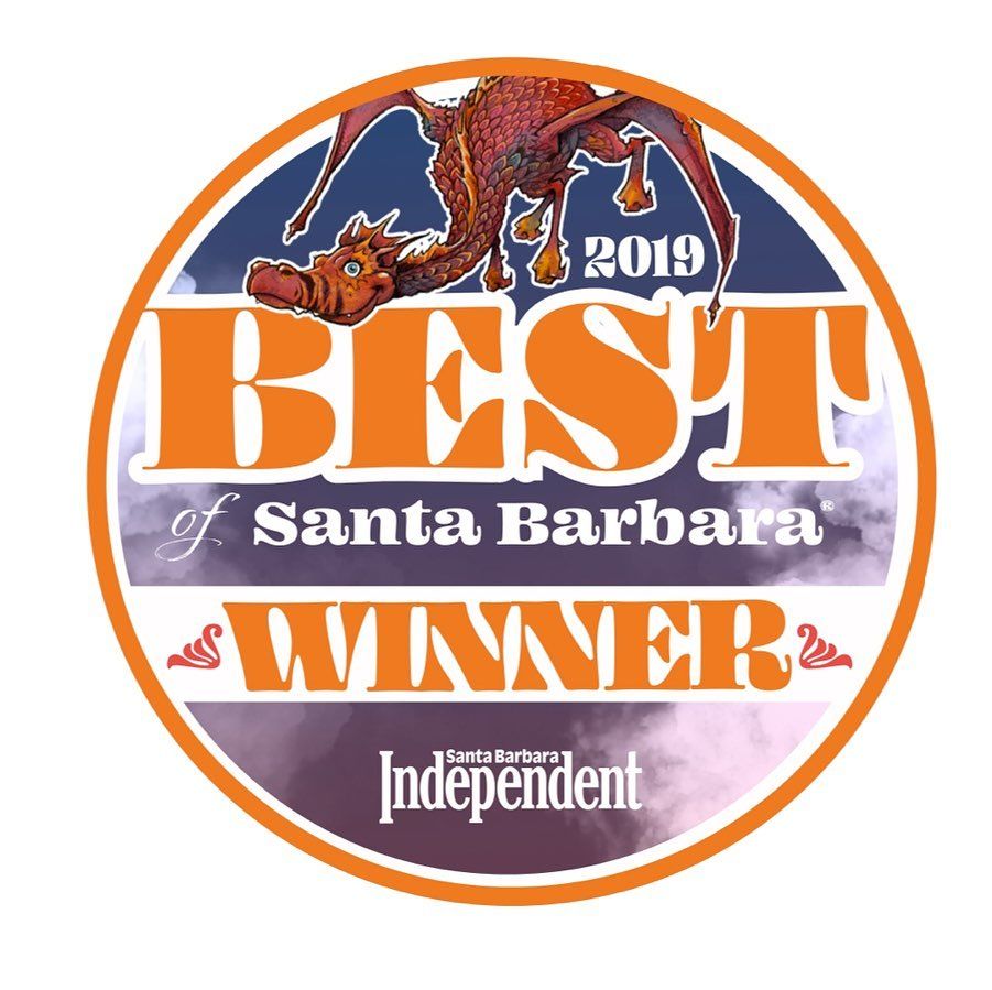 A sticker that says best of santa barbara winner