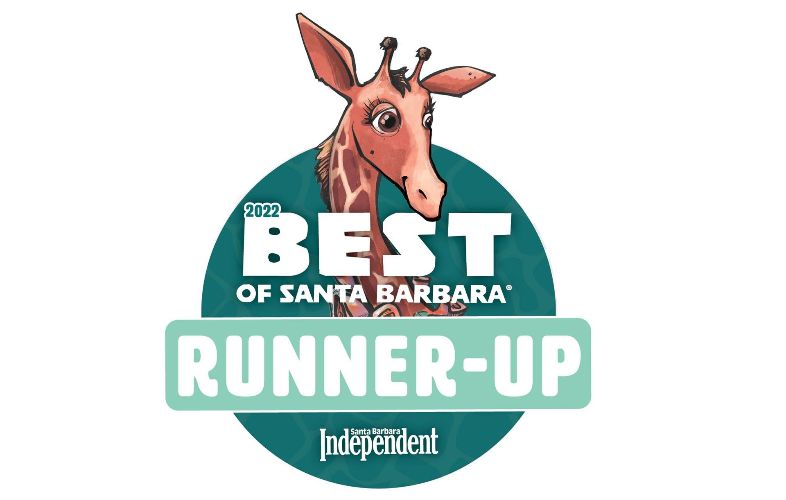 A logo for the best of santa barbara runner up