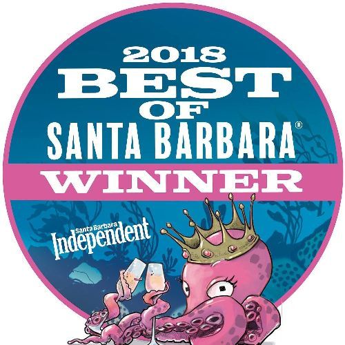 A sticker that says best of santa barbara winner