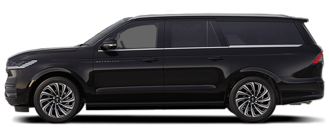 A black ford expedition is shown from the side on a white background.