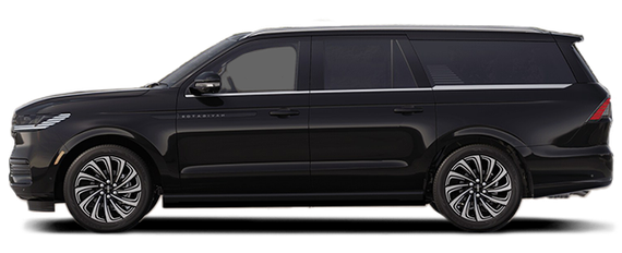 A black ford expedition is shown from the side on a white background.