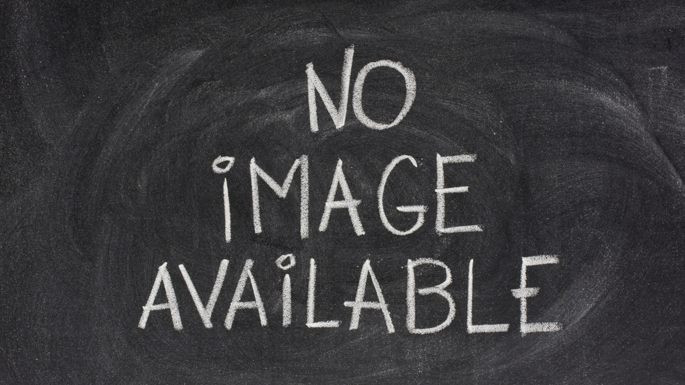 Chalkboard with the words “NO IMAGE AVAILABLE” written in white chalk