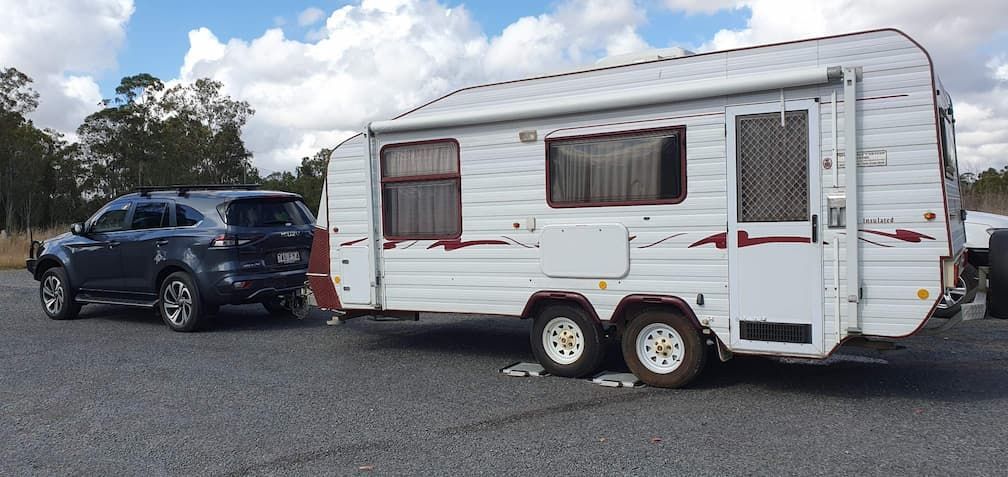 White Caravan With Truck - Vehicle Weighing in Gladstone, QLD