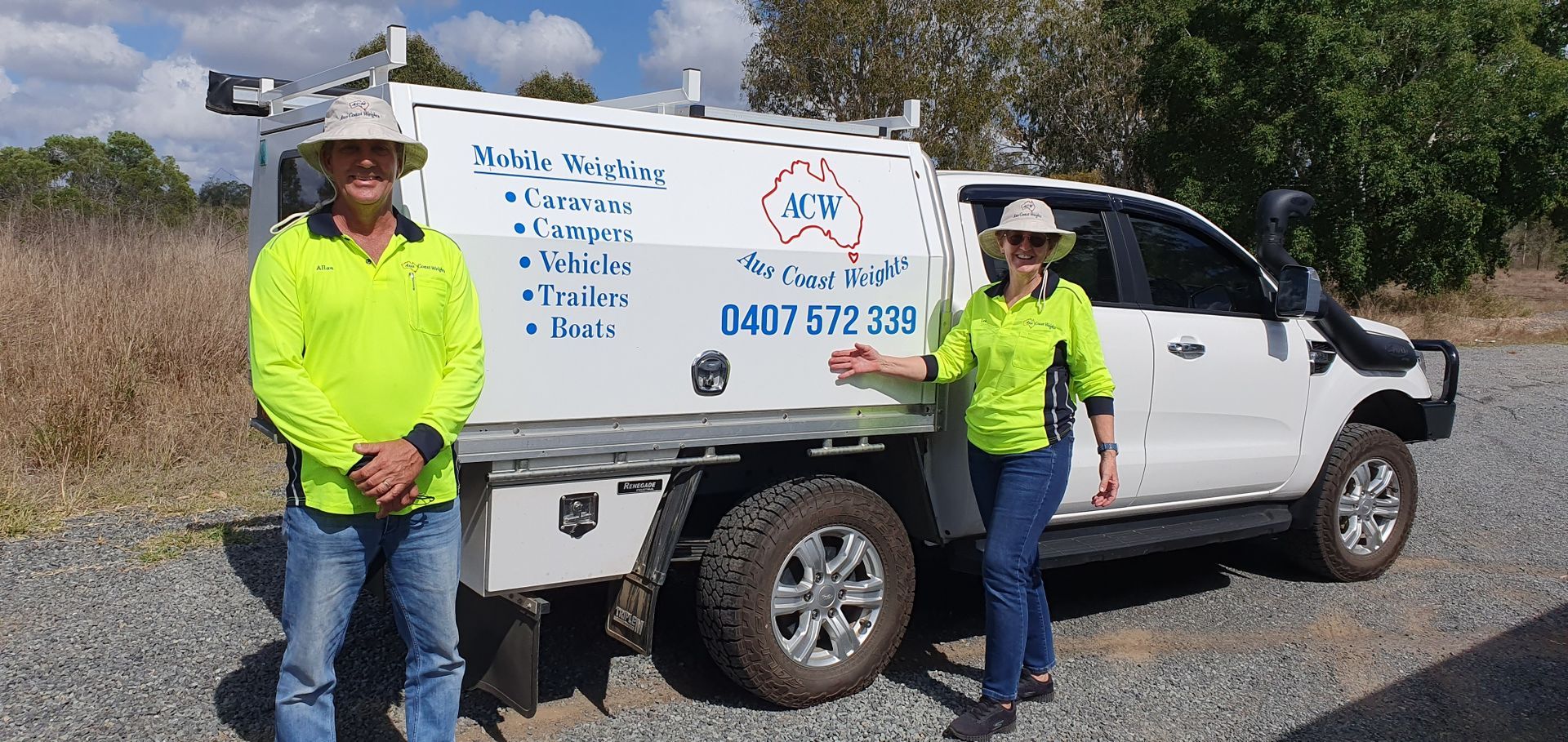 Close Photo Of Team With The Service Truck - Vehicle Weighing in Gladstone, QLD