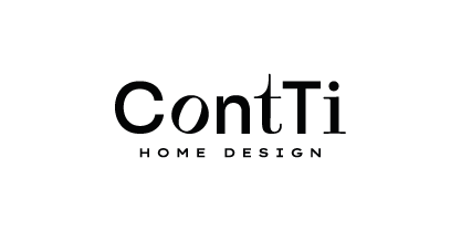 Logotipo da ContTi Home Design: texto preto sobre fundo branco. 