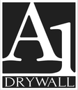 A black and white logo for a drywall company