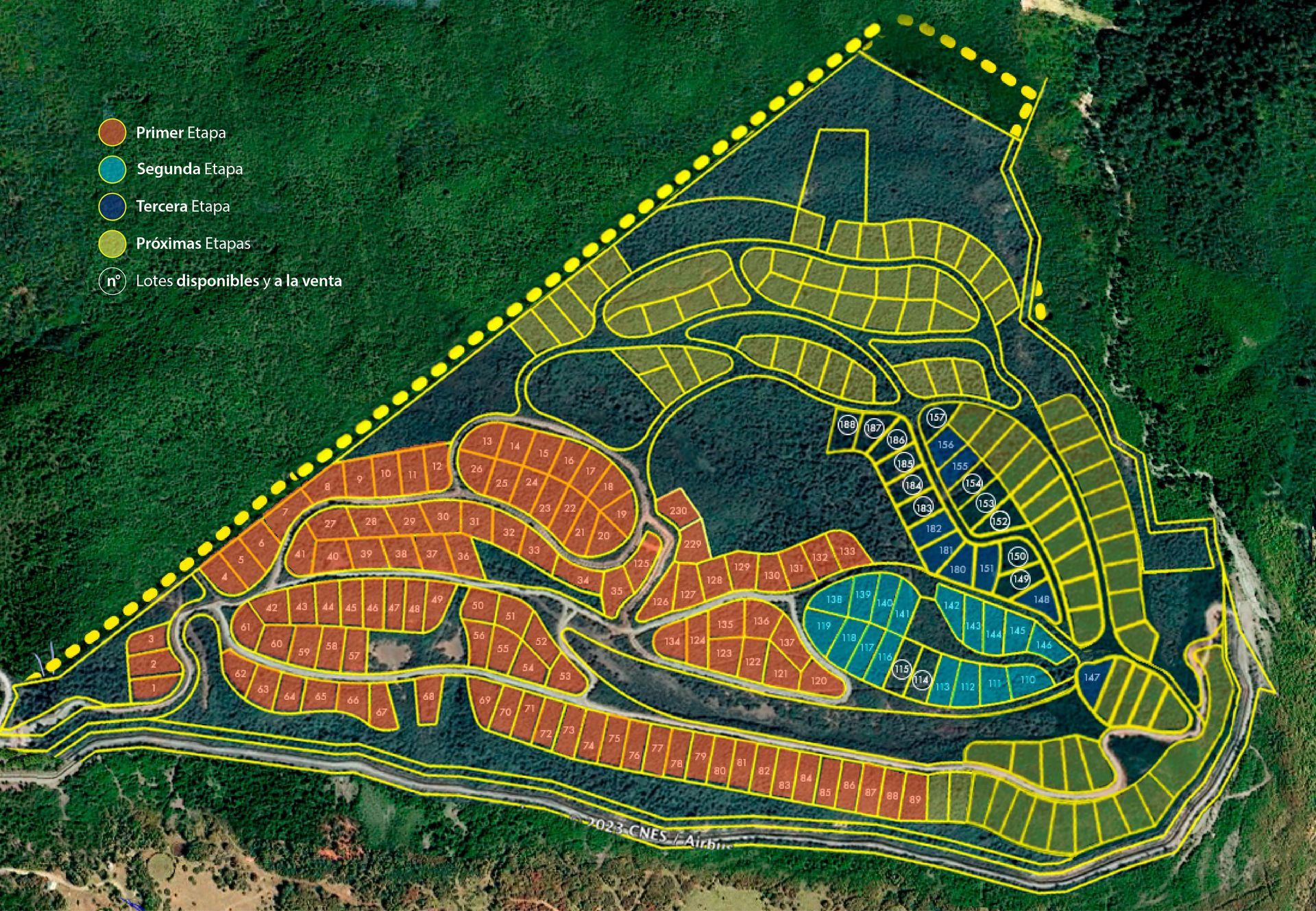 Un mapa de un parque con la palabra laderas en él.