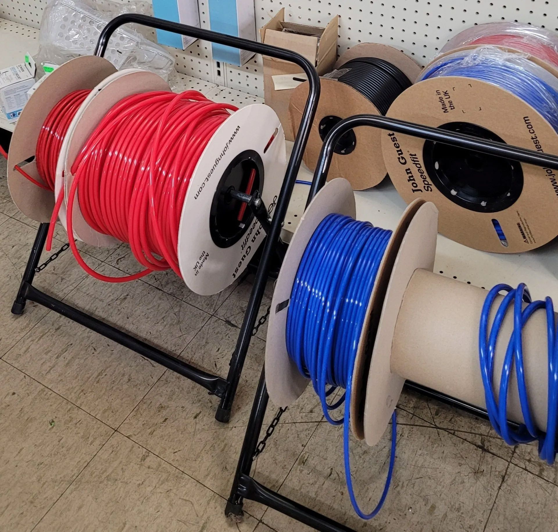 Two Spools of Red and Blue Wire — Hattiesburg, MS — McElhaney Plumbing & Hardware Inc