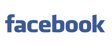The facebook logo is blue and white on a white background.