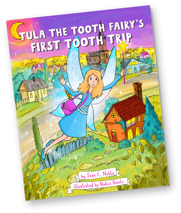 A book titled tula the tooth fairy 's first tooth trip