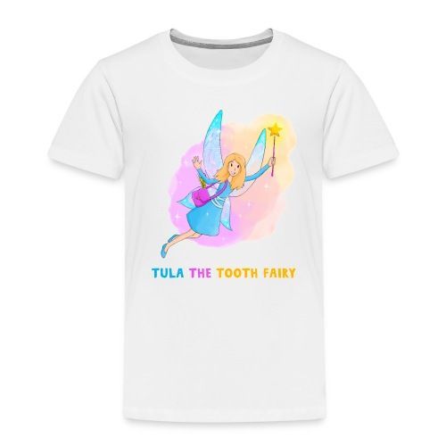 A white t-shirt with a tooth fairy on it