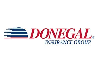 Donegal Insurance Group logo with a blue and red arc over the company name.