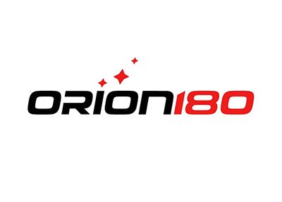 ORION180 logo in black and red with red starburst.