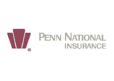 Penn National Insurance logo: maroon and white stacked shield icon next to text.