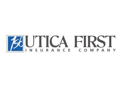 Utica First Insurance Company logo with a blue square and