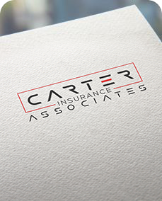 Logo for Carter Insurance Associates: Black and red stylized 
