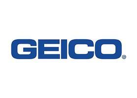 GEICO logo in blue text on white background.