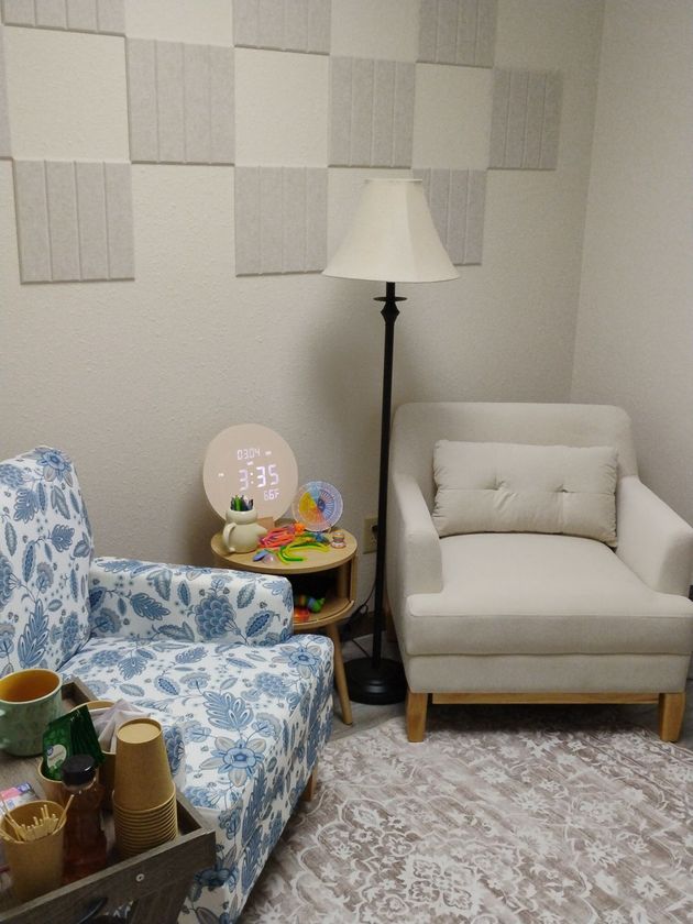 Private therapy space at Healing Springs Counseling & Wellness in El Dorado Springs, Missouri.