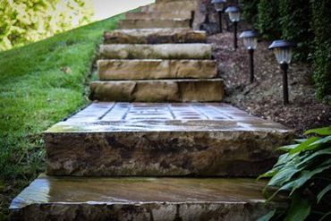 Landscaped Stone Ladder — Custom Stone Work in Swansea IL