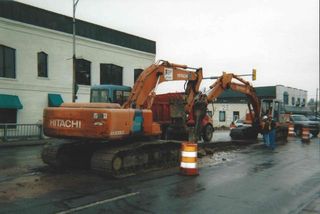 Bulldozer cleaning snow — Site Development Contractors in Osceola, IN