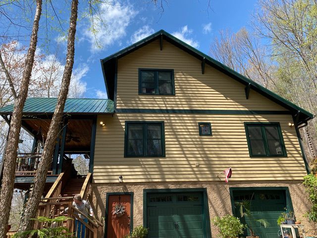 Roof inspection on a home in Hendersonville, NC