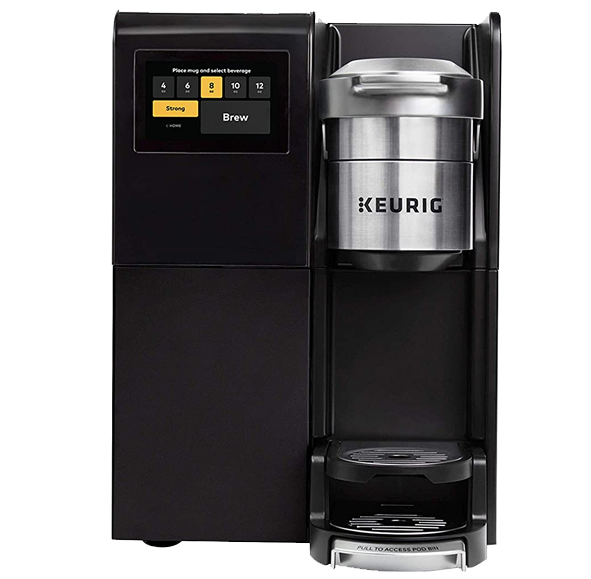 Keurig 2500
The Keurig® K-2500® Coffee Maker, the latest innovation from Keurig®.
The coffee maker blends intuitive technology with clean lines and modern design, delivering an unmatched range of beloved brands of coffee, cocoa, and tea, all at the touch of a screen. This flexible brewer can be plumbed directly to a water line or use the included 110 oz. water reservoir. 
The K-2500® Coffee Maker is fully featured for effortless beverage customization, including 5 cup sizes (4, 6, 8, 10, and 12 oz.), and a STRONG button that increases the strength and bold taste of your coffee’s flavor.