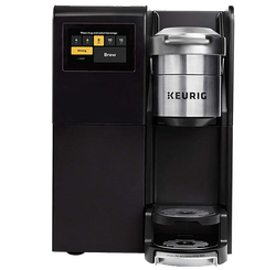 Keurig 2500
The Keurig® K-2500® Coffee Maker, the latest innovation from Keurig®.
The coffee maker blends intuitive technology with clean lines and modern design, delivering an unmatched range of beloved brands of coffee, cocoa, and tea, all at the touch of a screen. This flexible brewer can be plumbed directly to a water line or use the included 110 oz. water reservoir.
The K-2500® Coffee Maker is fully featured for effortless beverage customization, including 5 cup sizes (4, 6, 8, 10, and 12 oz.), and a STRONG button that increases the strength and bold taste of your coffee’s flavor.