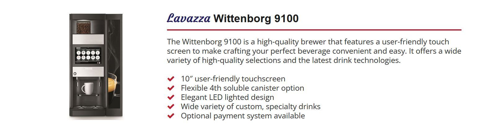 Lavazza Wittenborg 9100 Coffee Machine