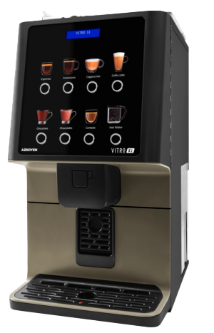 Vitro S1
Vitro S1 is an automatic hot beverage machine designed with the highest quality materials
and components found in our top performance professional machines.
Its seamless and compact design fits nicely in any coffee area in a small office or waiting room.  Designed to provide the ultimate coffee experience from the first cup to the last.
