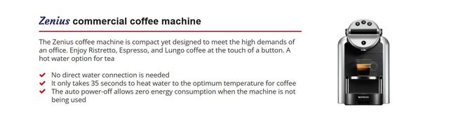 Zenius, Commercial Coffee Machine