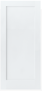 White, square cabinet door with a recessed center panel.