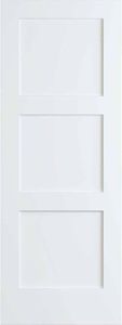 White three-panel interior door.