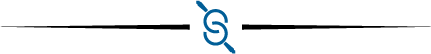 A blue and black swirl is between two lines on a white background.