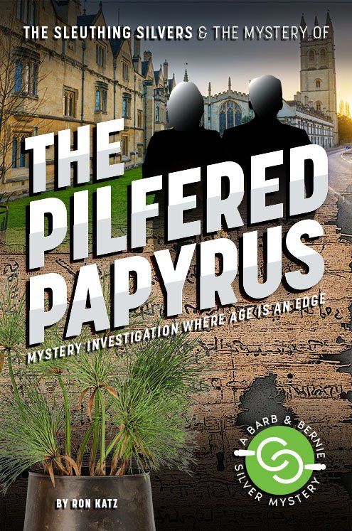 The cover of the book the pilfered papyrus by ben katz