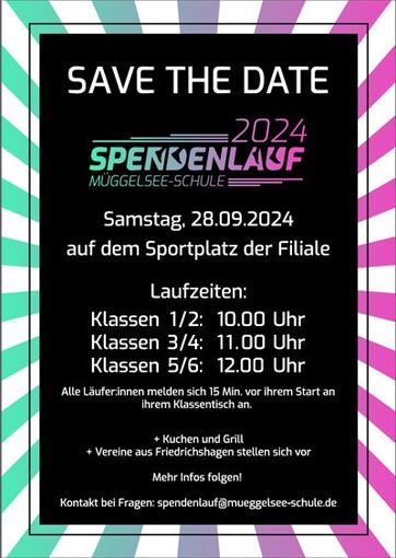 Save the date: 28. September 2024 
Spendenlauf