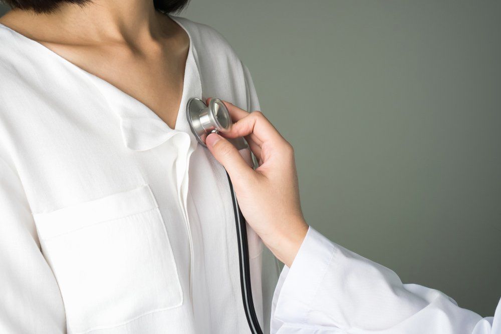 Doctor Is Using A Stethoscope For Patient Examination — Deception Bay Doctors In Deception Bay, QLD